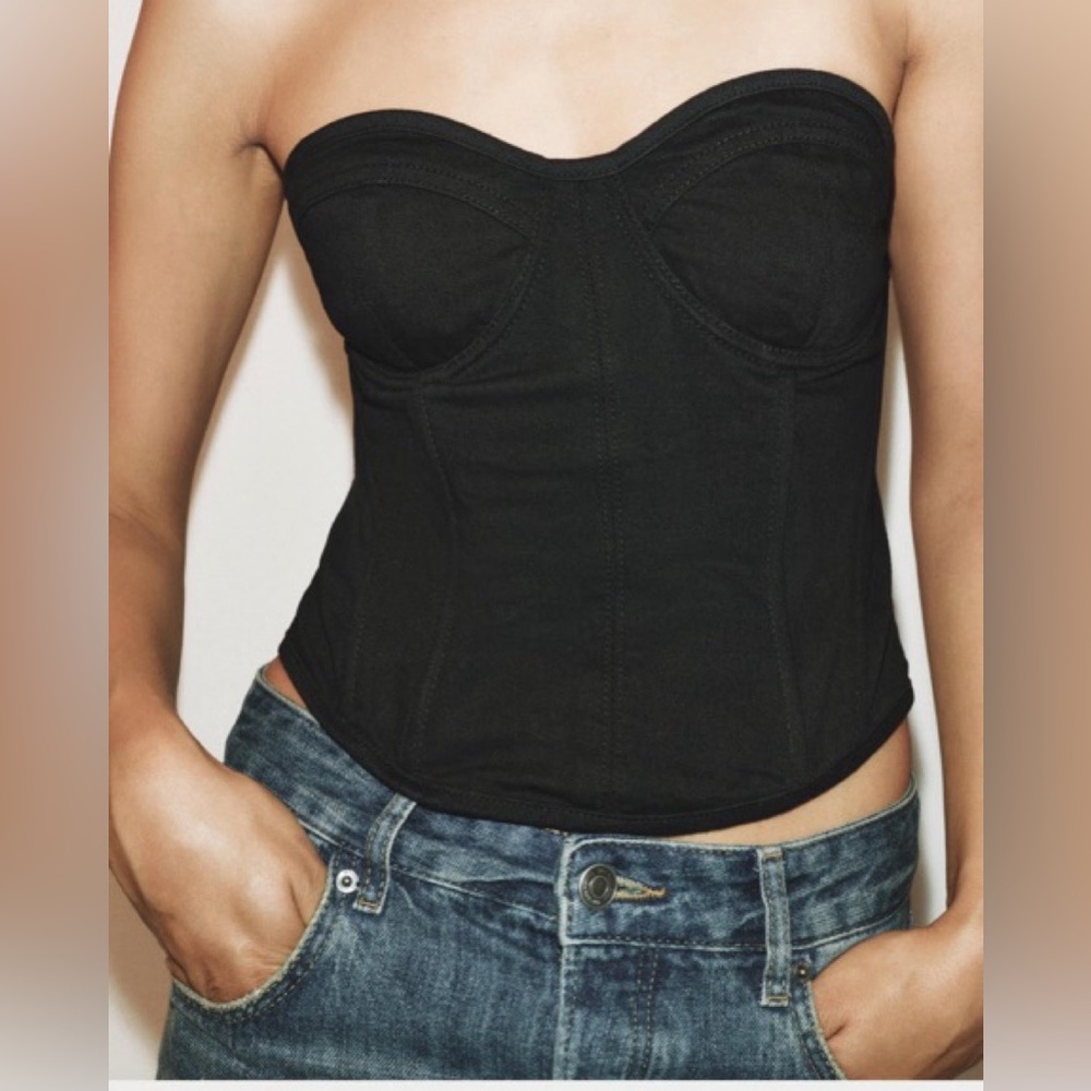 Zara Denim Corset Top